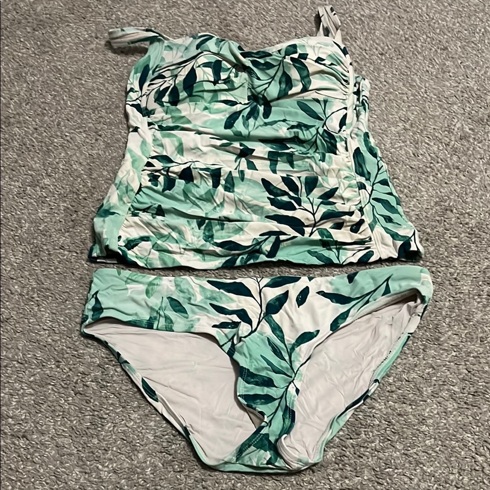Leaf Print Swimsuit Set